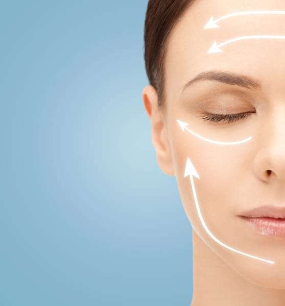 18944388 beautiful young woman face with facelift marks